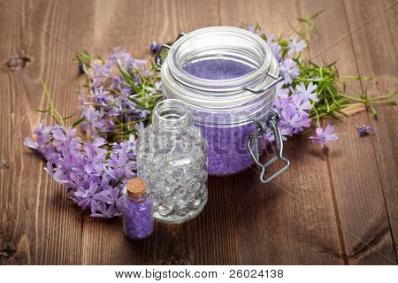 Spa Still Life - Bath Salt And Spring Flowers