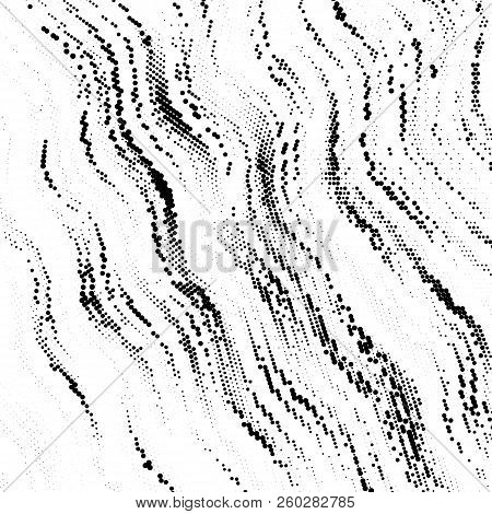 Grunge Halftone Pattern. Pointillism, Stipplism Style. Textured Background With Dots, Circles, Point
