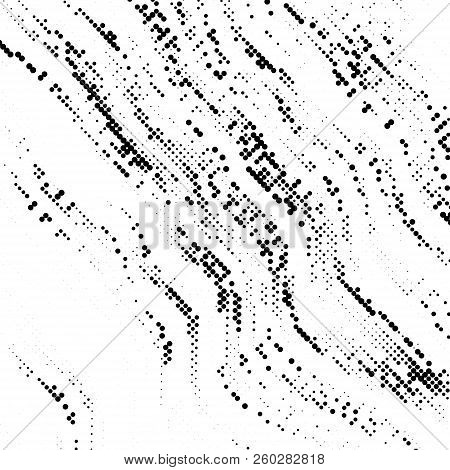 Grunge Halftone Pattern. Pointillism, Stipplism Style. Textured Background With Dots, Circles, Point