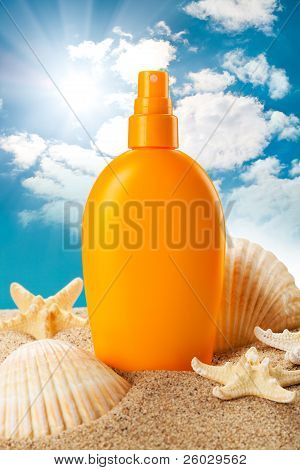 Suntan Oil And Sea Shells