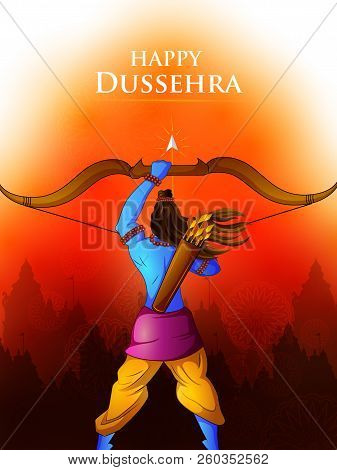 Lord Rama In Happy Dussehra Navratri Celebration India Holiday Background