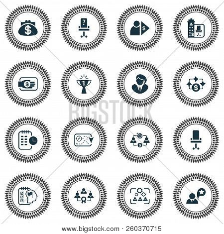 Job Icons Set With Effective Teamwork, Success, Long-term Plan And Other Teamwork Elements. Isolated