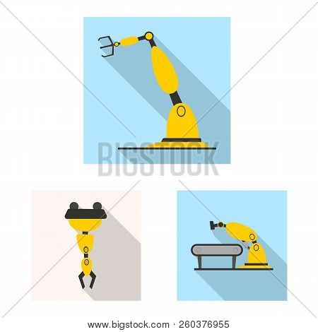 Vector Design Of Robot And Factory Logo. Set Of Robot And Space Stock Vector Illustration.