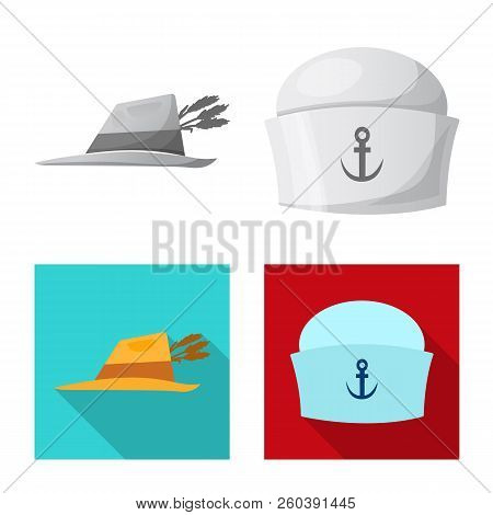 Isolated Object Of Headgear And Cap Symbol. Collection Of Headgear And Accessory Stock Vector Illust