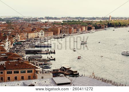 Venice, Italy - April 2012: Venetian Typical Architecture And Monumnets In Tiny Romantic Streets