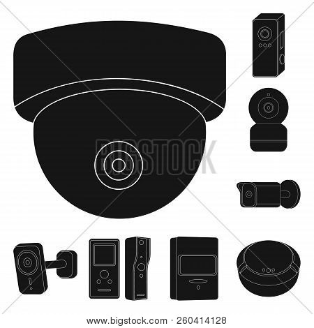 Vector Design Of Cctv And Camera Sign. Set Of Cctv And System Vector Icon For Stock.