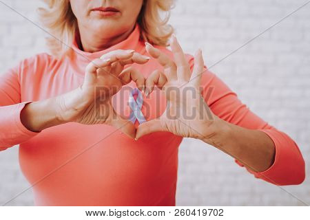 Beautiful Pink Blouse And Heart. Support And Help Time. Sustenance For All People Who Have Cancer. M