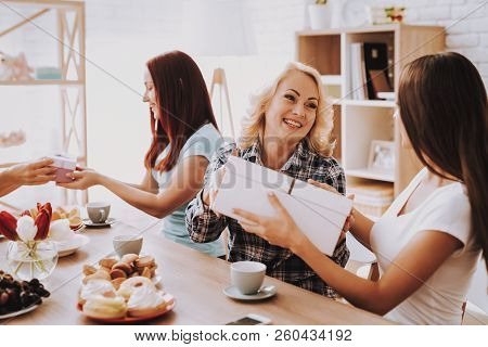 Present For Young Girl. 8 March For Young Girl. Spring For Woman. Love And Springtime. People And 8 