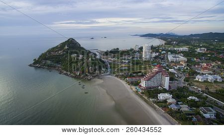 Aerial View Of Khao Takieb Huahin Prachuap Khiri Khan Southern Of Thailand