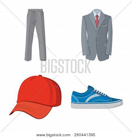 Isolated Object Of Man And Clothing Logo. Set Of Man And Wear Stock Vector Illustration.