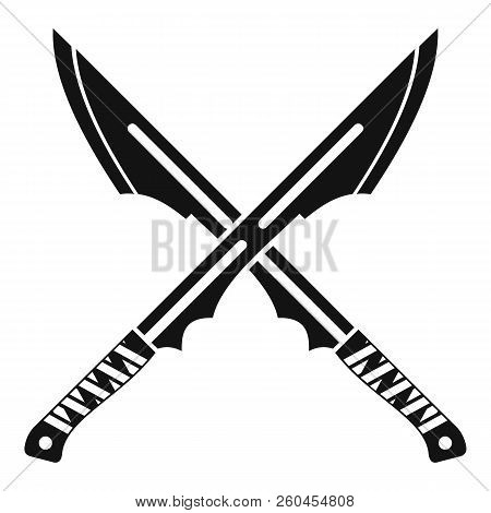 Japanese Tanto Daggers Icon. Simple Illustration Of Japanese Tanto Daggers Icon For Web