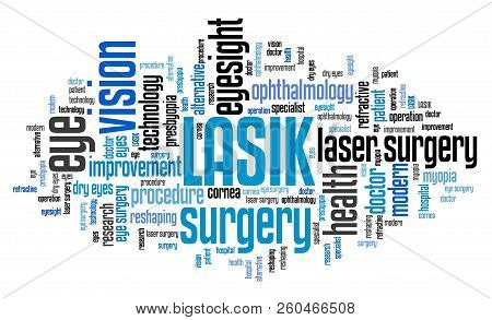 Lasik Eye Surgery - Healthcare Word Cloud Concept.
