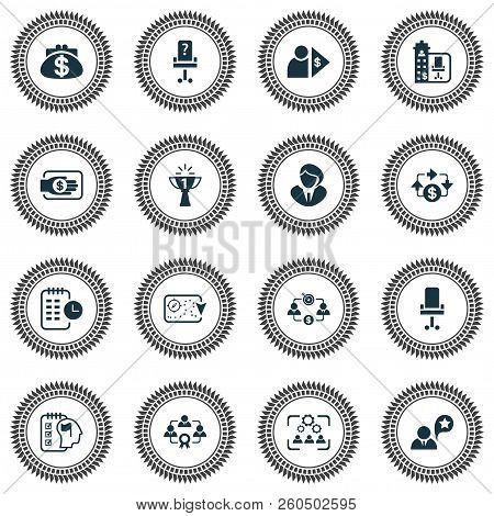 Business Management Icons Set With Effective Teamwork, Success, Long-term Plan And Other Teamwork El