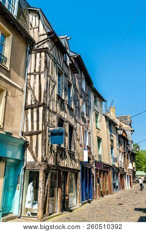 Traditional Half-timbered Houses In The Old Town Of Rennes - Brittany, France