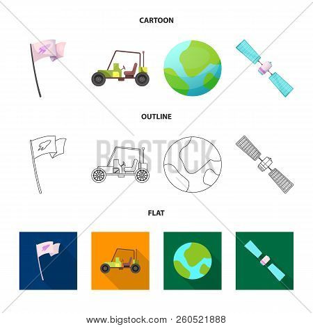 Vector Illustration Of Mars And Space Symbol. Set Of Mars And Planet Stock Vector Illustration.
