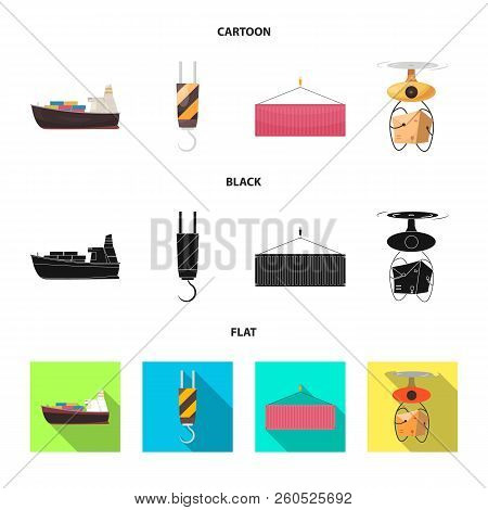 Vector Design Of Goods And Cargo Sign. Set Of Goods And Warehouse Vector Icon For Stock.