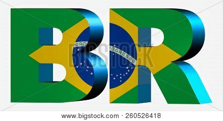 3d Standard Country Code Letters - Abbreviation Standart Code - Brazil
