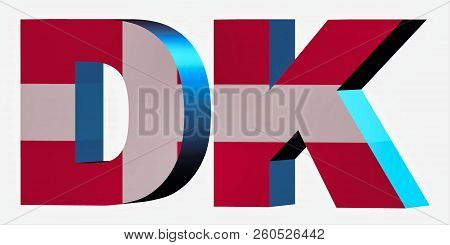 3d Standard Country Code Letters - Abbreviation Standart Code - Denmark