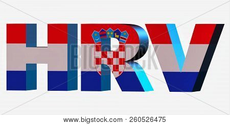 3d Standard Country Code Letters - Abbreviation Standart Code - Croatia