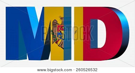 3d Standard Country Code Letters - Abbreviation Standart Code - Moldova