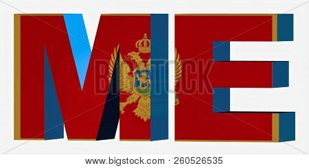 3d Standard Country Code Letters - Abbreviation Standart Code - Montenegro