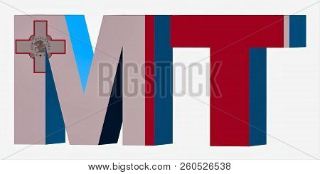 3d Standard Country Code Letters - Abbreviation Standart Code - Malta