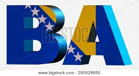 3d Standard Country Code Letters - Abbreviation Standart Code - Bosnia And Herzegovina