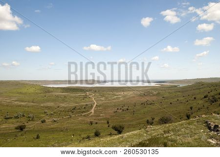 Chokrak Mud-cure Lake At Kurortnoye Crimea. Rassia