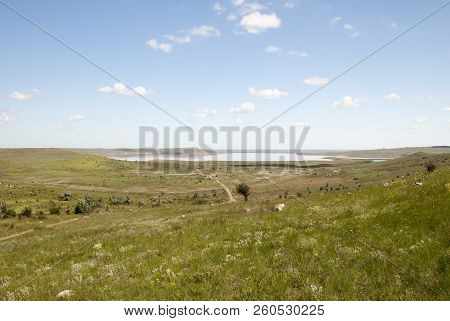 Chokrak Mud-cure Lake At Kurortnoye Crimea. Rassia
