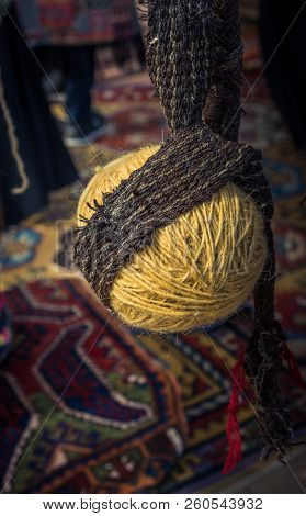 Set Or Rolls Of Colotful String In The View
