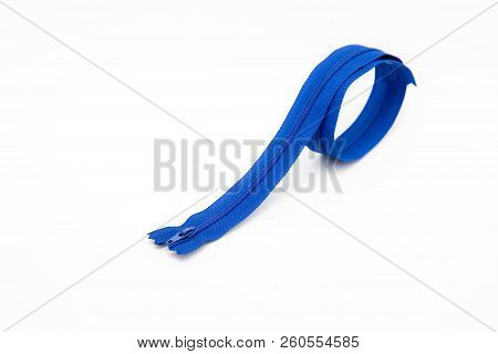 Close Up ,zipper On A White Background.