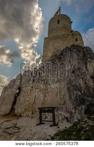 Ruined Walls Of Rabsztyn Castle In Rabsztyn Village, Poland