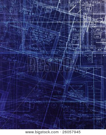  Pläne für eine Architektur abstrakt blau