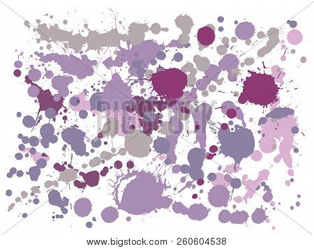 Graffiti Spray Stains Grunge Background Vector. Hand Drawn Ink Splatter, Spray Blots, Mud Spot Eleme