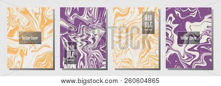 Marble Texture Vector Invitation Or Journal Template. Memphis Marble Suminagashi Or Ebru Effect, Wat