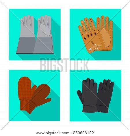 Vector Design Of Glove And Winter Symbol. Set Of Glove And Equipment Stock Vector Illustration.