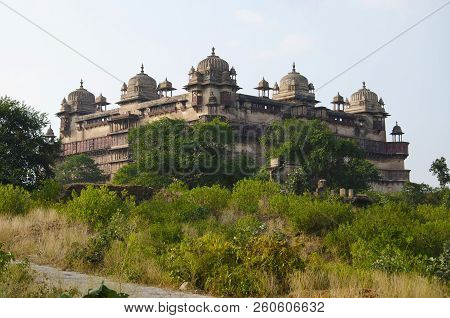 Exterior View Of Jahangir Mahal Palace. Orchha Fort Complex. Orchha. Madhya Pradesh. India