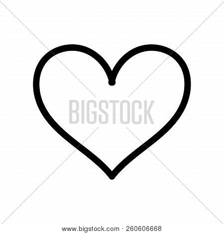 Black Heart On White Background. Design Element For Valentine's Day.