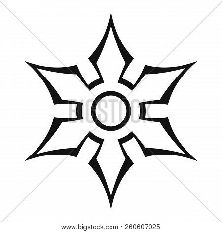 Ninja Shuriken Star Weapon Icon. Outline Illustration Of Ninja Shuriken Star Weapon Icon For Web