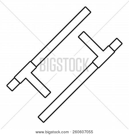 Tonfa Weapon Icon. Outline Illustration Of Tonfa Weapon Icon For Web