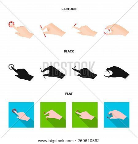 Vector Illustration Of Touchscreen And Hand Icon. Collection Of Touchscreen And Touch Vector Icon Fo
