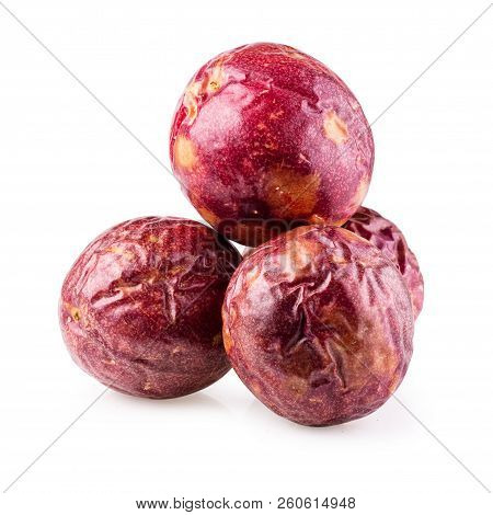 Passion Fruit Isolated On A White Background With Clipping Path