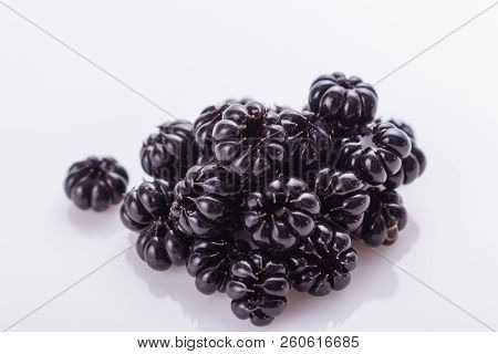 Phytolacca Americana On A White Acrylic Background