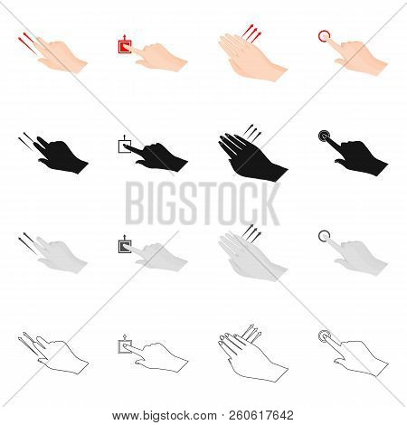 Vector Design Of Touchscreen And Hand Icon. Set Of Touchscreen And Touch Vector Icon For Stock.