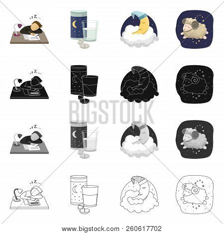 Vector Design Of Dreams And Night Logo. Collection Of Dreams And Bedroom Vector Icon For Stock.