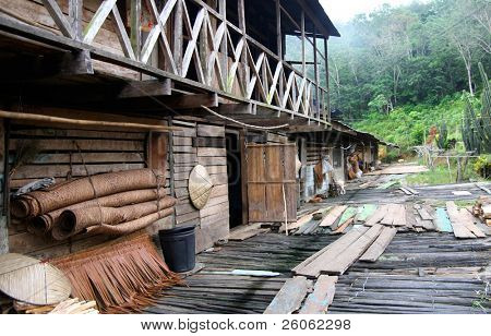 在沙捞越的长屋