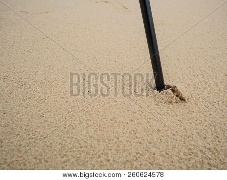 Camera Tripot Leg Dip In To The Beach
