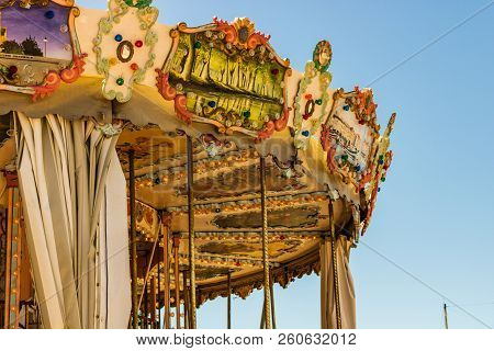 Cherbourg, France - 2018.
Vintage Carousel In Normandy, France.