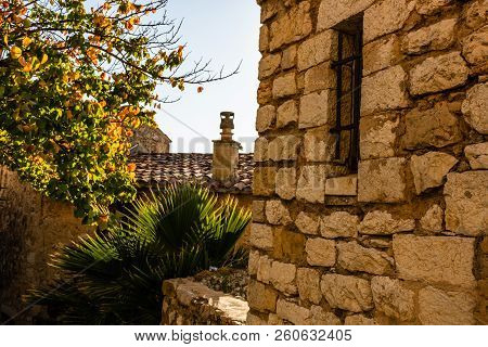 Old Buildings In The Picturesque Medieval City Of Eze Village In The South Of France Along The Medit
