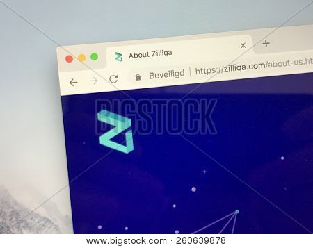 Amsterdam, The Netherlands - September 29, 2018: Website Of Zilliqa, A Digital Cryptocurrency.